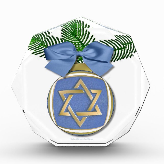 Judaica Hanukkah Star Of David Ornament Print Acrylic Award (Front)