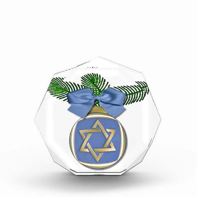 Judaica Hanukkah Star Of David Ornament Print Acrylic Award (Front)