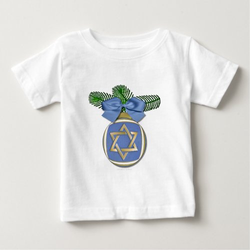 Judaica Hanukkah Star Of David Ornament Print Baby T_Shirt