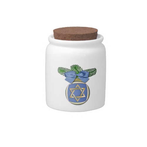 Judaica Hanukkah Star Of David Ornament Print Candy Jar
