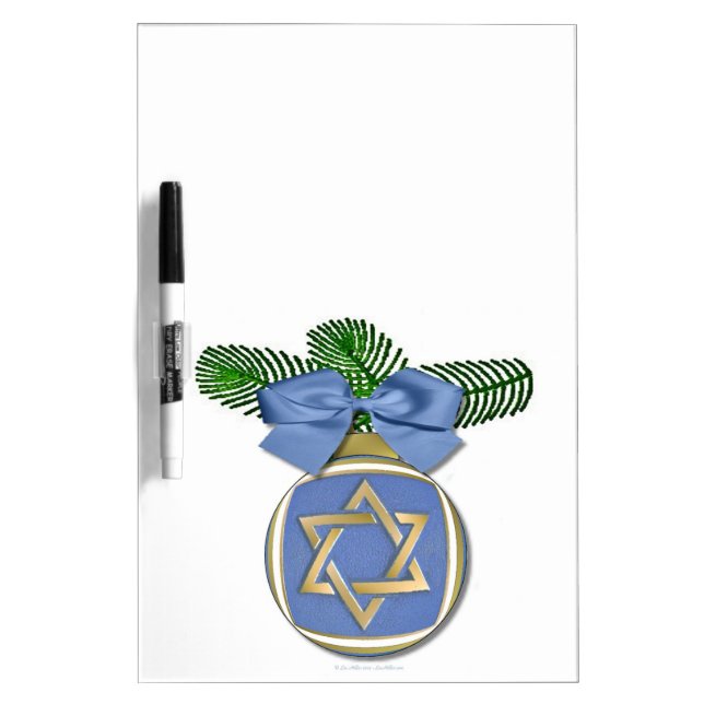Judaica Hanukkah Star Of David Ornament Print Dry Erase Board (Front)