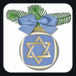 Judaica Hanukkah Star Of David Ornament Print Square Sticker<br><div class="desc">You are viewing The Lee Hiller Designs Collection of Home and Office Decor,  Apparel,  Gifts and Collectibles. The Designs include Lee Hiller Photography and Mixed Media Digital Art Collection. You can view her Nature photography at http://HikeOurPlanet.com/ and follow her hiking blog within Hot Springs National Park.</div>