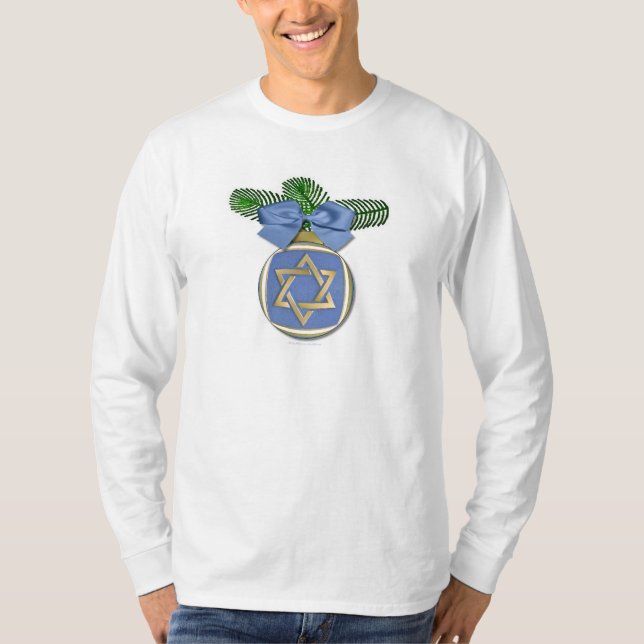 Judaica Hanukkah Star Of David Ornament Print T-Shirt (Front)