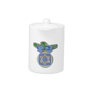 Judaica Hanukkah Star Of David Ornament Print Teapot