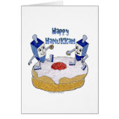 Judaica Happy Hanukkah Dancing Dreidels Doughnut (Front)
