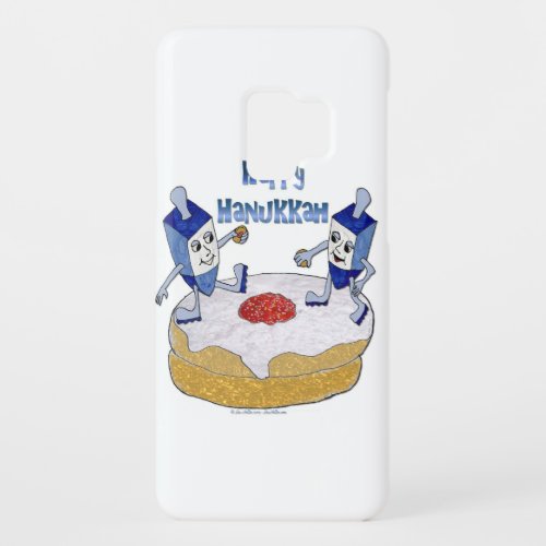 Judaica Happy Hanukkah Dancing Dreidels Doughnut Case_Mate Samsung Galaxy S9 Case