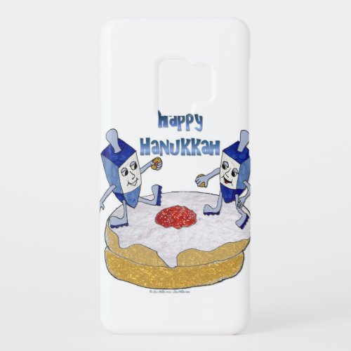 Judaica Happy Hanukkah Dancing Dreidels Doughnut Case_Mate Samsung Galaxy S9 Case