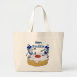 Judaica Happy Hanukkah Dancing Dreidels Doughnut Large Tote Bag<br><div class="desc">You are viewing The Lee Hiller Designs Collection of Home and Office Decor,  Apparel,  Gifts and Collectibles. The Designs include Lee Hiller Photography and Mixed Media Digital Art Collection. You can view her Nature photography at http://HikeOurPlanet.com/ and follow her hiking blog within Hot Springs National Park.</div>