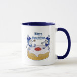 Judaica Happy Hanukkah Dancing Dreidels Doughnut Mug<br><div class="desc">You are viewing The Lee Hiller Designs Collection of Home and Office Decor,  Apparel,  Gifts and Collectibles. The Designs include Lee Hiller Photography and Mixed Media Digital Art Collection. You can view her Nature photography at http://HikeOurPlanet.com/ and follow her hiking blog within Hot Springs National Park.</div>