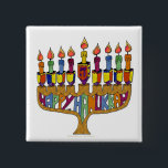 Judaica Happy Hanukkah Dreidel Menorah Button<br><div class="desc">You are viewing The Lee Hiller Designs Collection of Home and Office Decor,  Apparel,  Gifts and Collectibles. The Designs include Lee Hiller Photography and Mixed Media Digital Art Collection. You can view her Nature photography at http://HikeOurPlanet.com/ and follow her hiking blog within Hot Springs National Park.</div>
