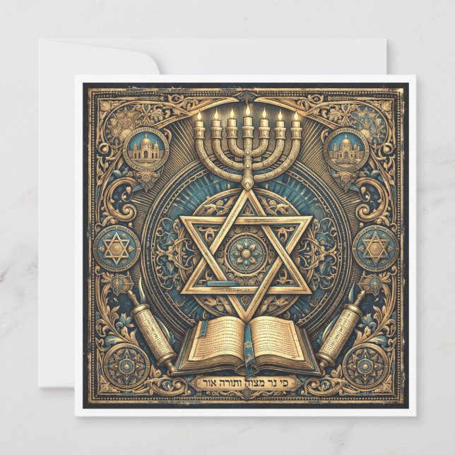 Judaica Inspired Invitation toa religious ceremony (Front)