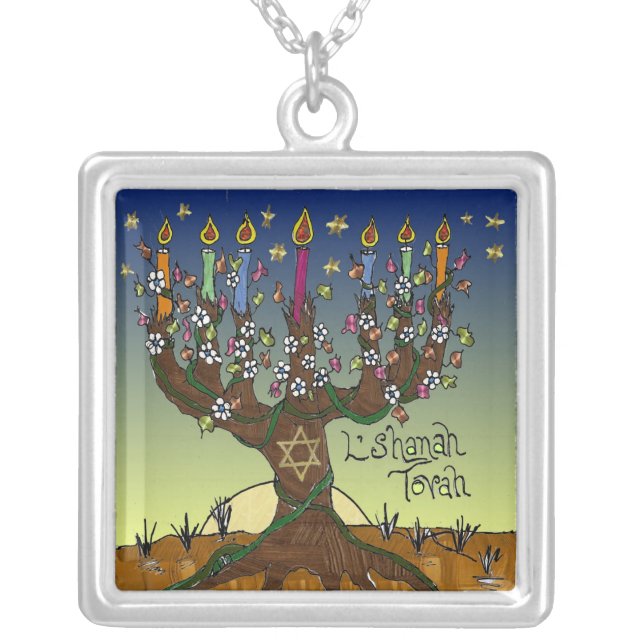 Judaica L'shanah Tovah Tree Of Life Necklace (Front)