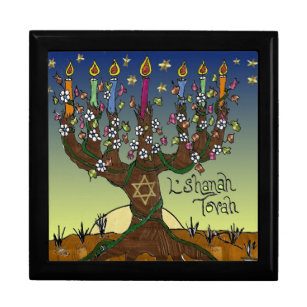 Judaica L'shanah Tovah Tree Of Life Tile Gift Box
