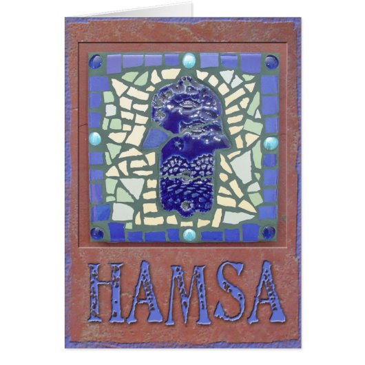 Judaica: Mosaic Glowing Hamsa Cards (Front)