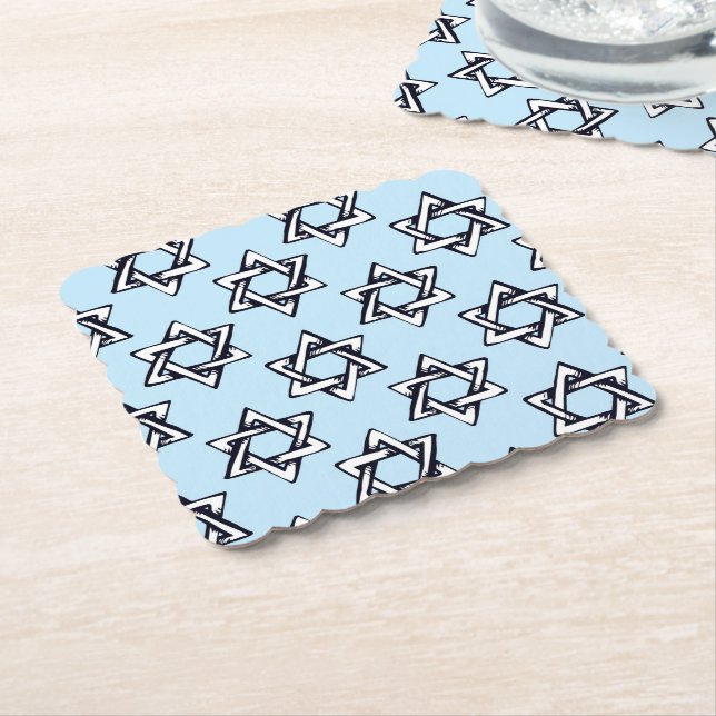 Judaica - Party Supplies - Paper Coasters Bulk  (Angled)