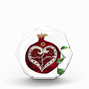 Judaica Pomegranate Heart Hanukkah Rosh Hashanah Award