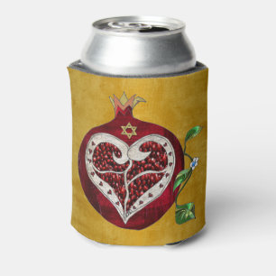 Judaica Pomegranate Heart Hanukkah Rosh Hashanah Can Cooler