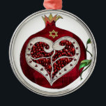 Judaica Pomegranate Heart Hanukkah Rosh Hashanah Metal Ornament<br><div class="desc">You are viewing The Lee Hiller Designs Collection of Home and Office Decor,  Apparel,  Gifts and Collectibles. The Designs include Lee Hiller Photography and Mixed Media Digital Art Collection. You can view her Nature photography at http://HikeOurPlanet.com/ and follow her hiking blog within Hot Springs National Park.</div>