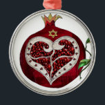 Judaica Pomegranate Heart Hanukkah Rosh Hashanah Metal Ornament<br><div class="desc">You are viewing The Lee Hiller Designs Collection of Home and Office Decor,  Apparel,  Gifts and Collectibles. The Designs include Lee Hiller Photography and Mixed Media Digital Art Collection. You can view her Nature photography at http://HikeOurPlanet.com/ and follow her hiking blog within Hot Springs National Park.</div>