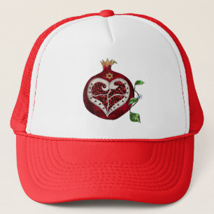 Judaica Pomegranate Heart Hanukkah Rosh Hashanah Trucker Hat