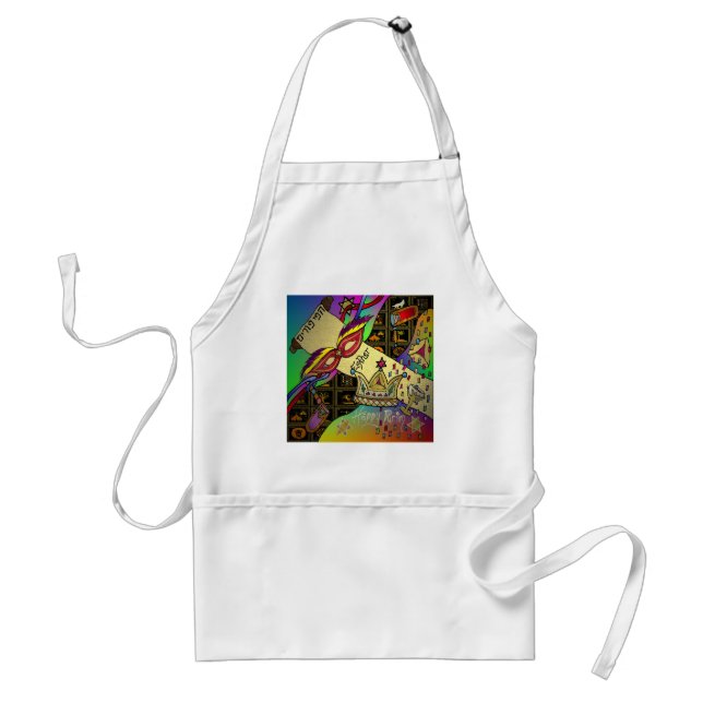 Judaica Purim Esther Celebration Art Print Adult Apron (Front)