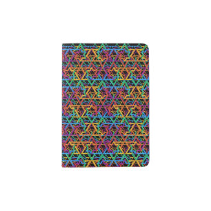 Judaica Rainbow Stars of David Passport Holder