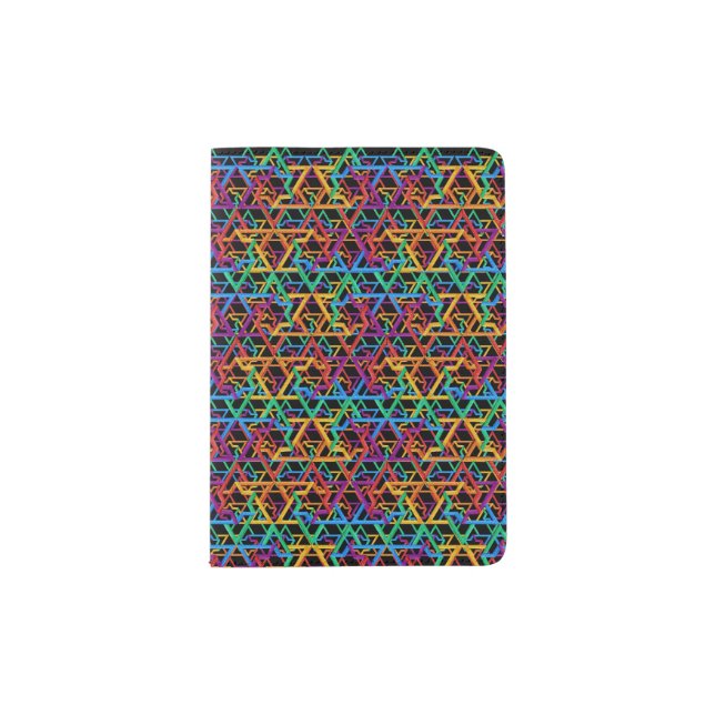 Judaica Rainbow Stars of David Passport Holder (Front)