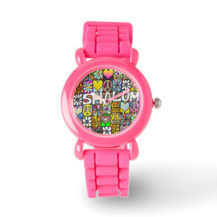 Judaica Retro 60s Psychedelic Shalom LOVE Watch