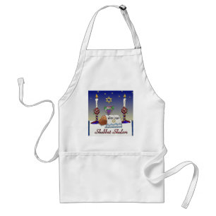 Judaica Shabbat Shalom Art Print Adult Apron