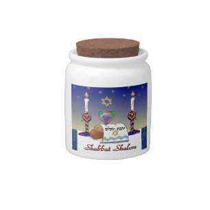 Judaica Shabbat Shalom Art Print Candy Jar