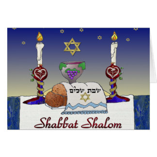 Judaica Shabbat Shalom Art Print Cards