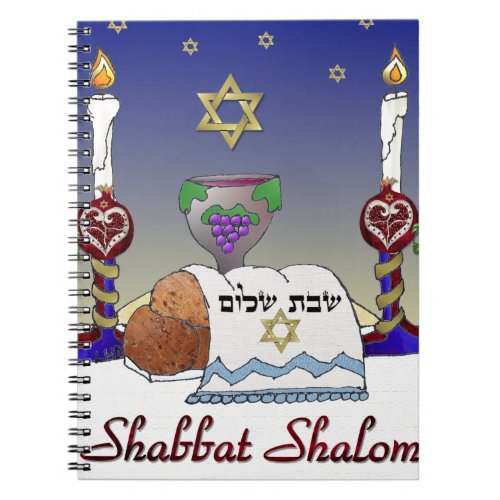 Judaica Shabbat Shalom Art Print Notebook