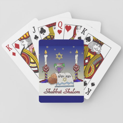 Judaica Shabbat Shalom Art Print Poker Cards