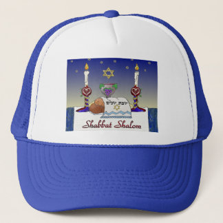 Judaica Shabbat Shalom Art Print Trucker Hat