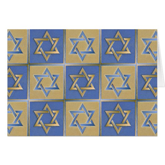 Judaica Star Of David Metal Gold Blue (Front Horizontal)