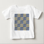 Judaica Star Of David Metal Gold Blue Baby T-Shirt<br><div class="desc">You are viewing The Lee Hiller Design Collection. Apparel,  Gifts & Collectibles  Lee Hiller Photography or Digital Art Collection. You can view her Nature photography at http://HikeOurPlanet.com/ and follow her hiking blog within Hot Springs National Park.</div>