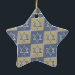 Judaica Star Of David Metal Gold Blue Ceramic Ornament<br><div class="desc">You are viewing The Lee Hiller Design Collection. Apparel,  Gifts & Collectibles  Lee Hiller Photography or Digital Art Collection. You can view her Nature photography at http://HikeOurPlanet.com/ and follow her hiking blog within Hot Springs National Park.</div>