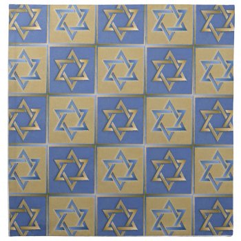 Judaica Star Of David Metal Gold Blue Napkin by leehillerloveadvice at Zazzle