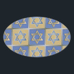 Judaica Star Of David Metal Gold Blue Oval Sticker<br><div class="desc">You are viewing The Lee Hiller Design Collection. Apparel,  Gifts & Collectibles  Lee Hiller Photography or Digital Art Collection. You can view her Nature photography at http://HikeOurPlanet.com/ and follow her hiking blog within Hot Springs National Park.</div>
