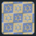 Judaica Star Of David Metal Gold Blue Square Sticker<br><div class="desc">You are viewing The Lee Hiller Design Collection. Apparel,  Gifts & Collectibles  Lee Hiller Photography or Digital Art Collection. You can view her Nature photography at http://HikeOurPlanet.com/ and follow her hiking blog within Hot Springs National Park.</div>