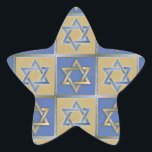 Judaica Star Of David Metal Gold Blue Star Sticker<br><div class="desc">You are viewing The Lee Hiller Design Collection. Apparel,  Gifts & Collectibles  Lee Hiller Photography or Digital Art Collection. You can view her Nature photography at http://HikeOurPlanet.com/ and follow her hiking blog within Hot Springs National Park.</div>