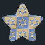 Judaica Star Of David Metal Gold Blue Star Sticker<br><div class="desc">You are viewing The Lee Hiller Design Collection. Apparel,  Gifts & Collectibles  Lee Hiller Photography or Digital Art Collection. You can view her Nature photography at http://HikeOurPlanet.com/ and follow her hiking blog within Hot Springs National Park.</div>
