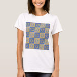 Judaica Star Of David Metal Gold Blue T-Shirt<br><div class="desc">You are viewing The Lee Hiller Design Collection. Apparel,  Gifts & Collectibles  Lee Hiller Photography or Digital Art Collection. You can view her Nature photography at http://HikeOurPlanet.com/ and follow her hiking blog within Hot Springs National Park.</div>