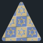Judaica Star Of David Metal Gold Blue Triangle Sticker<br><div class="desc">You are viewing The Lee Hiller Design Collection. Apparel,  Gifts & Collectibles  Lee Hiller Photography or Digital Art Collection. You can view her Nature photography at http://HikeOurPlanet.com/ and follow her hiking blog within Hot Springs National Park.</div>