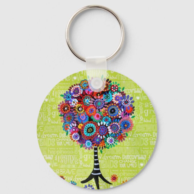 Judaica Tree of Life Keychain (Front)