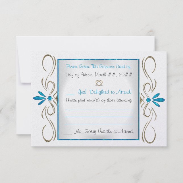 Judaism Flourishes Jewish Wedding RSVP Card (Front)