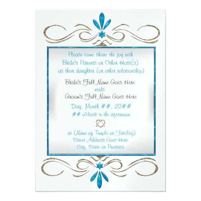 Judaism Flourishes (Wedding Ceremony) Invitations