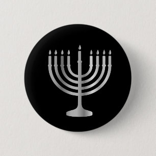 Judaism Menorah Button