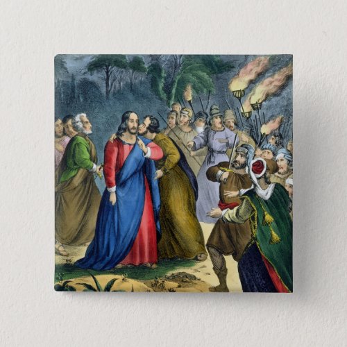 Judas Betrays his Master from a bible printed by Pinback Button