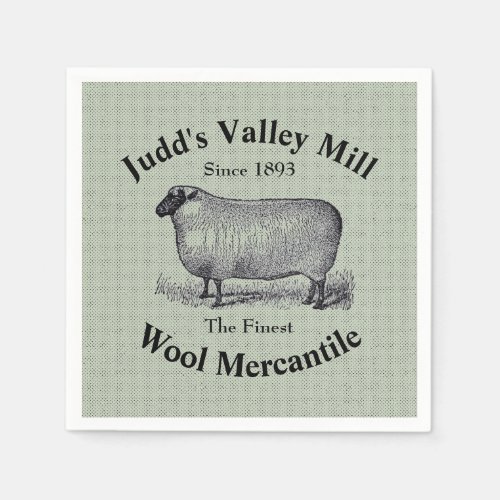 Judds Valley Wool Mercantile Vintage Sheep Image Napkins